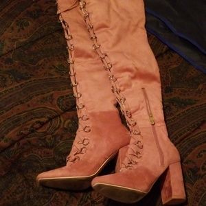 Medium Pink knee high over knee boots
